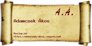 Adamcsek Ákos névjegykártya