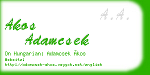 akos adamcsek business card